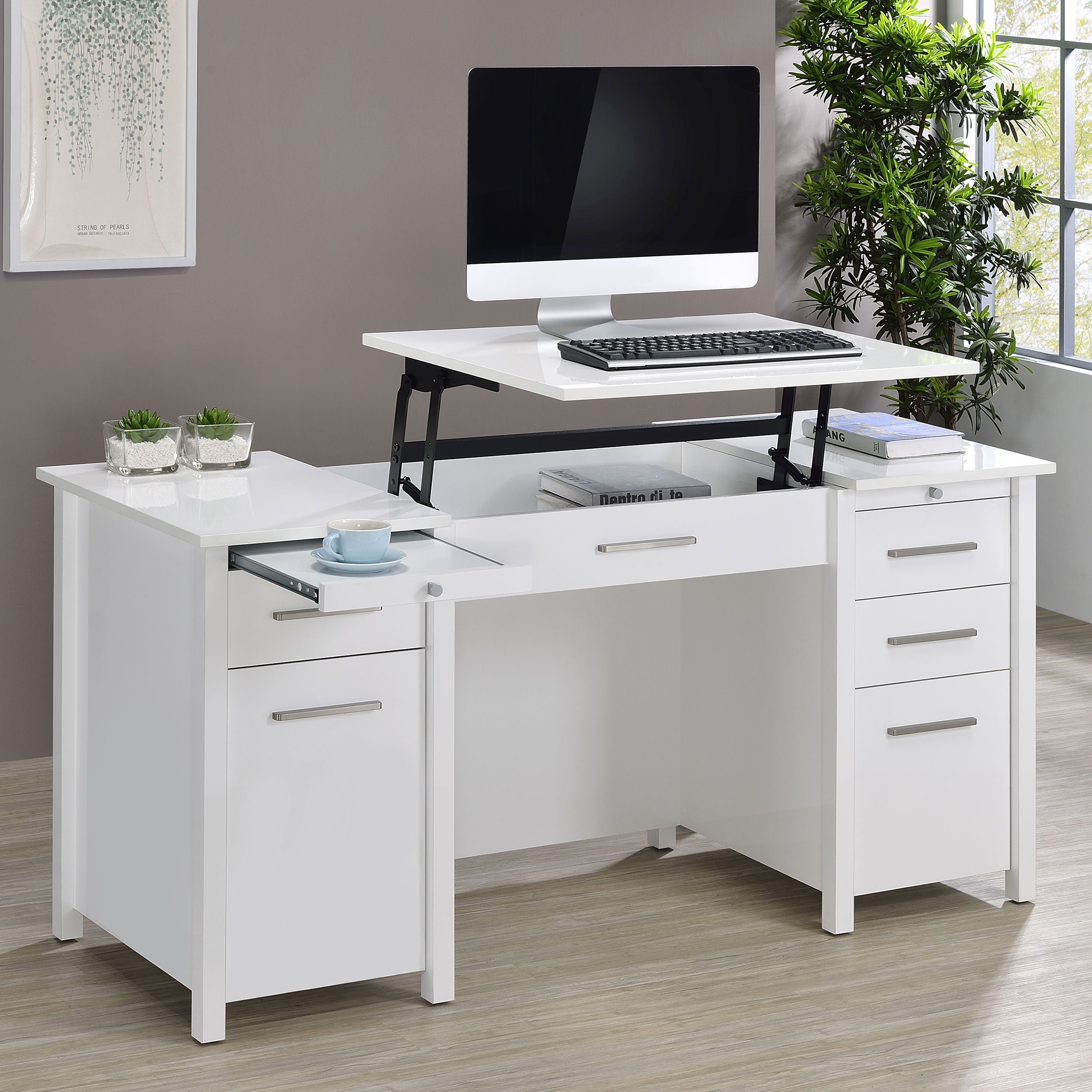 Dylan 4-drawer Lift Top Office Desk - Luxury Home Furniture (MI)