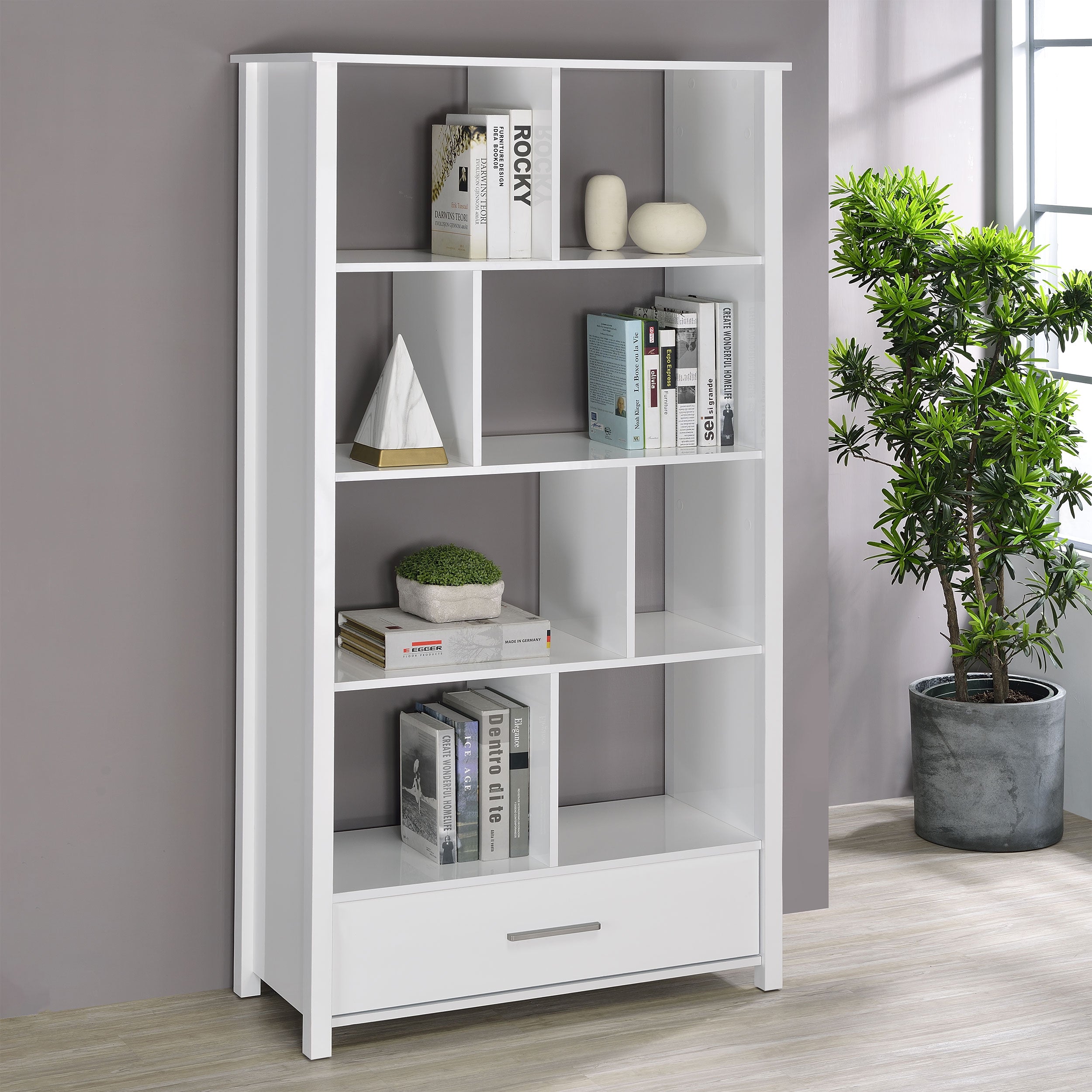 Dylan Rectangular 8-shelf Bookcase - Luxury Home Furniture (MI)