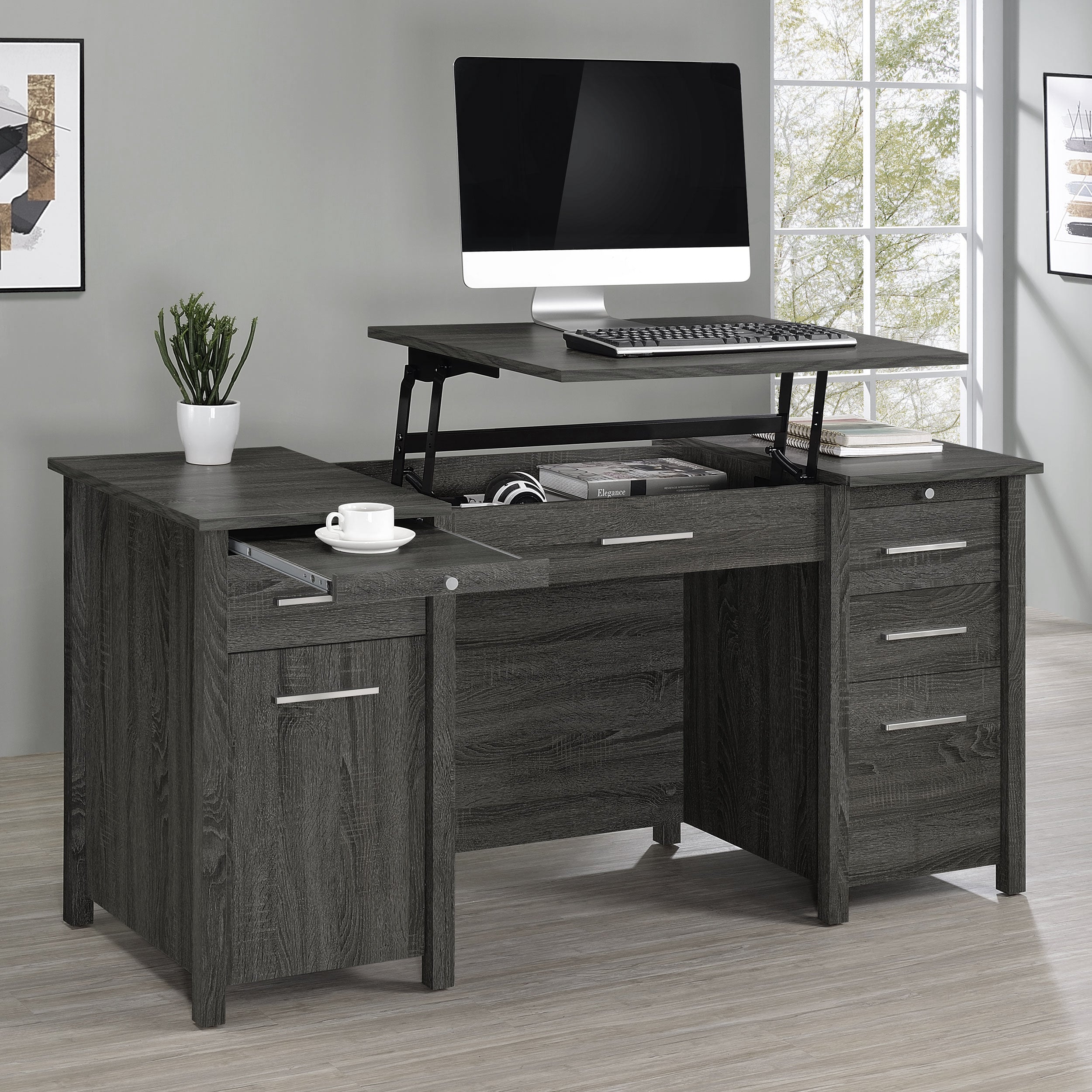 Dylan 4-drawer Lift Top Office Desk - Luxury Home Furniture (MI)