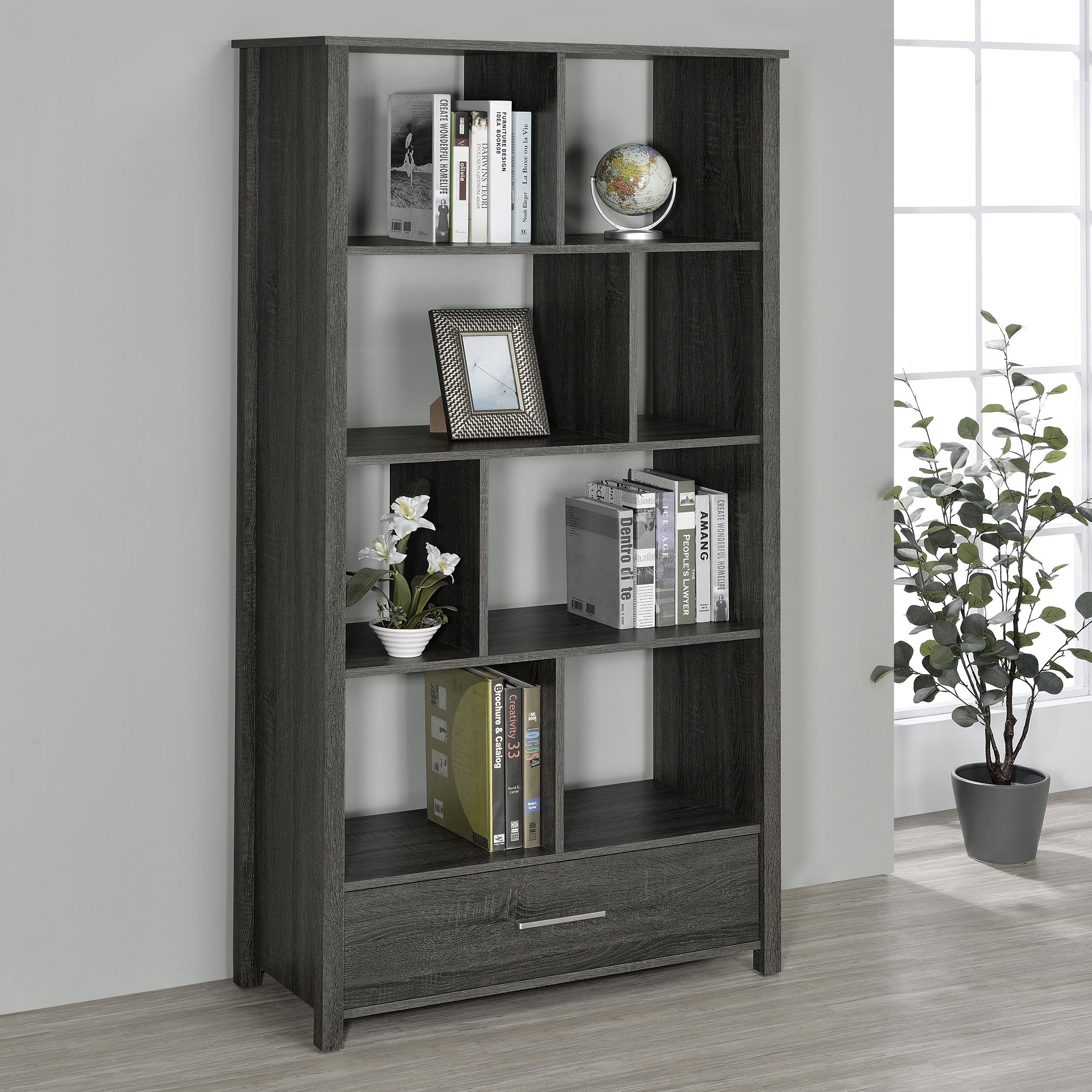 Dylan Rectangular 8-shelf Bookcase - Luxury Home Furniture (MI)