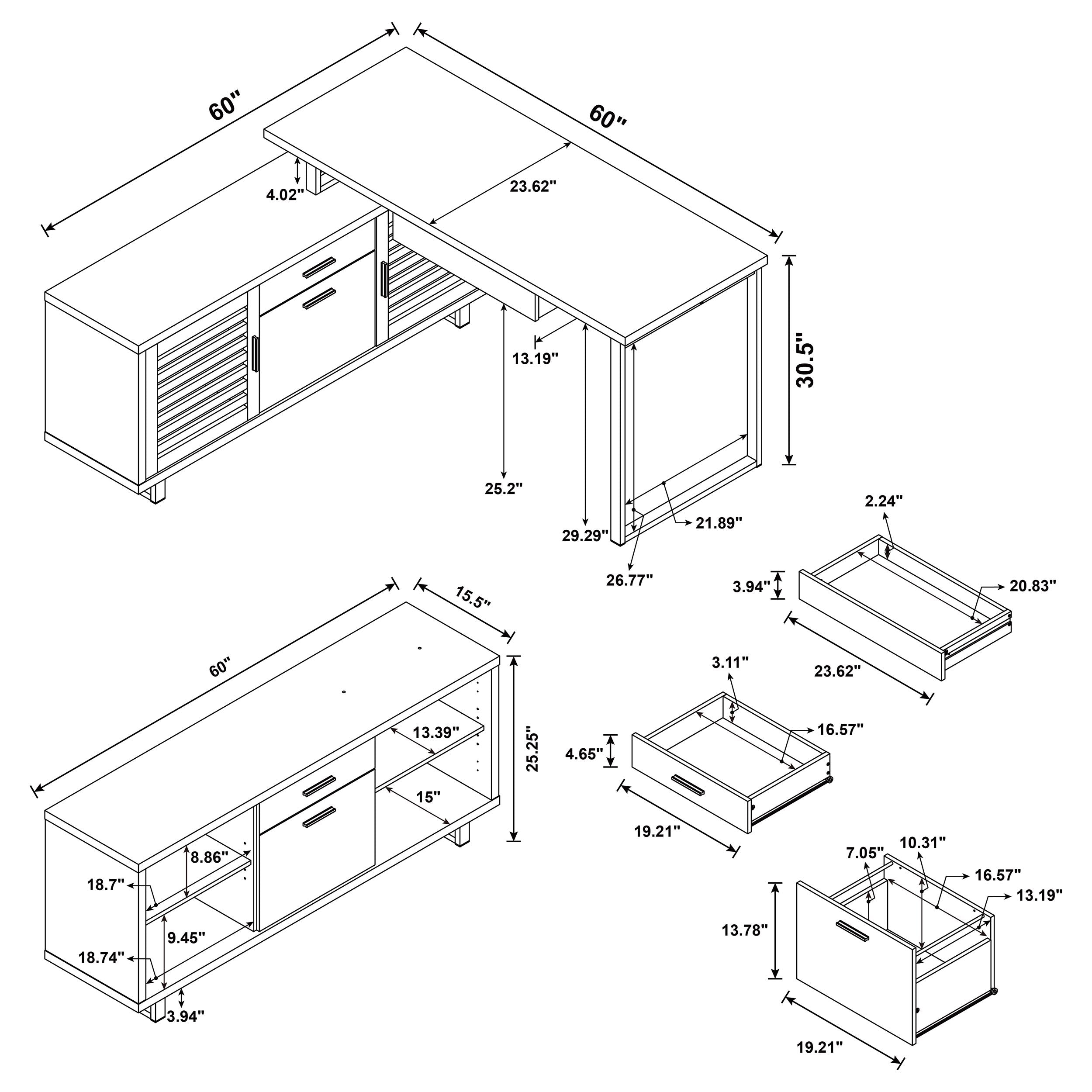Maddox L-Shape Desk - Luxury Home Furniture (MI)
