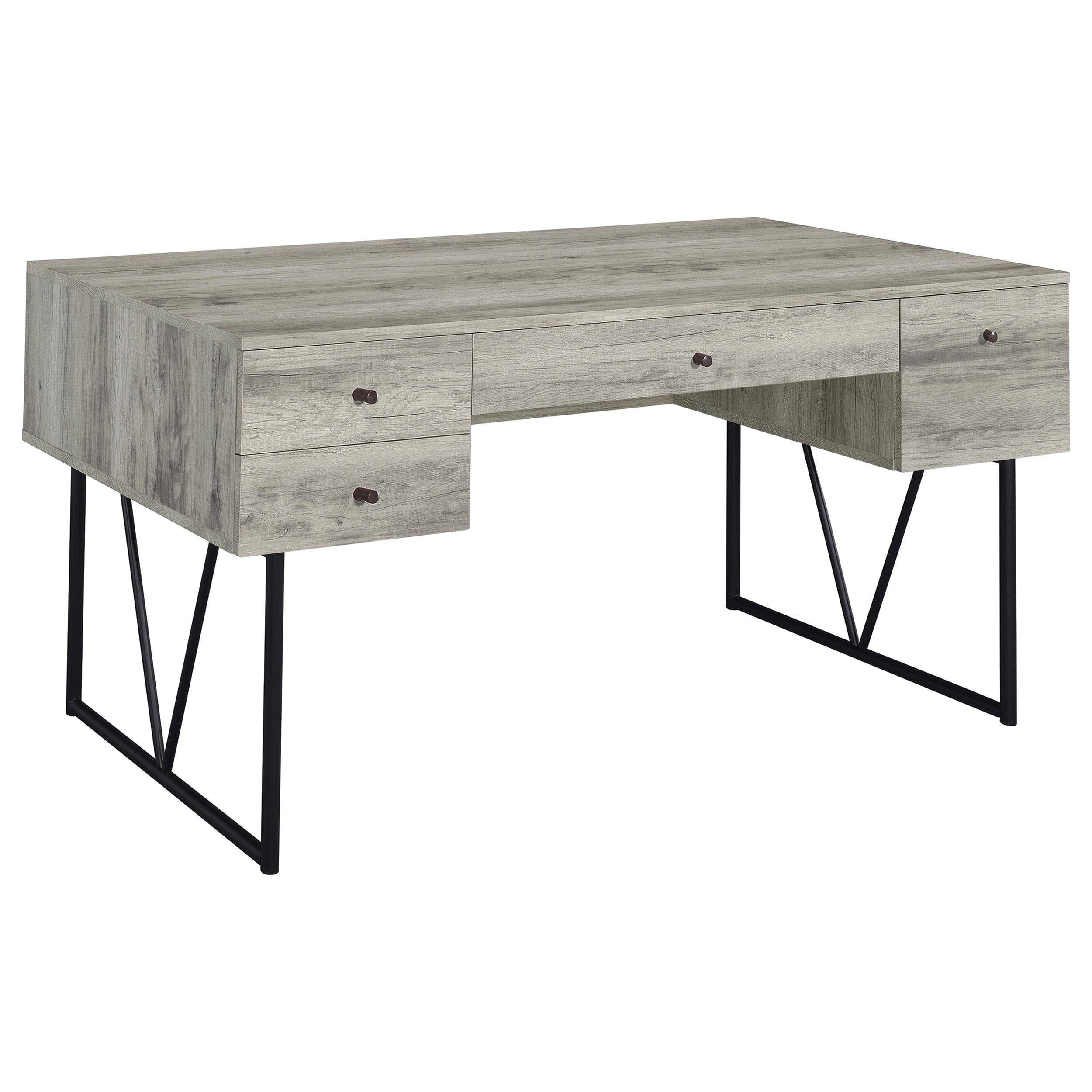 Analiese 4-drawer Writing Desk Grey Driftwood - Luxury Home Furniture (MI)