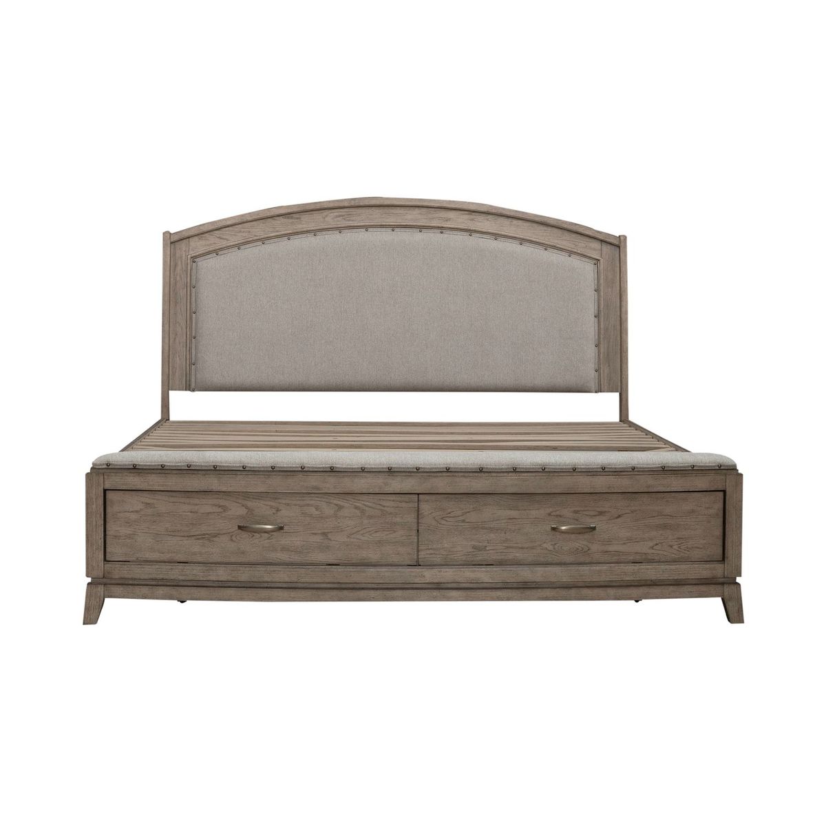 Liberty Furniture Avalon Queen Upholstered Storage Bed in Burnished Beige - Luxury Home Furniture (MI)
