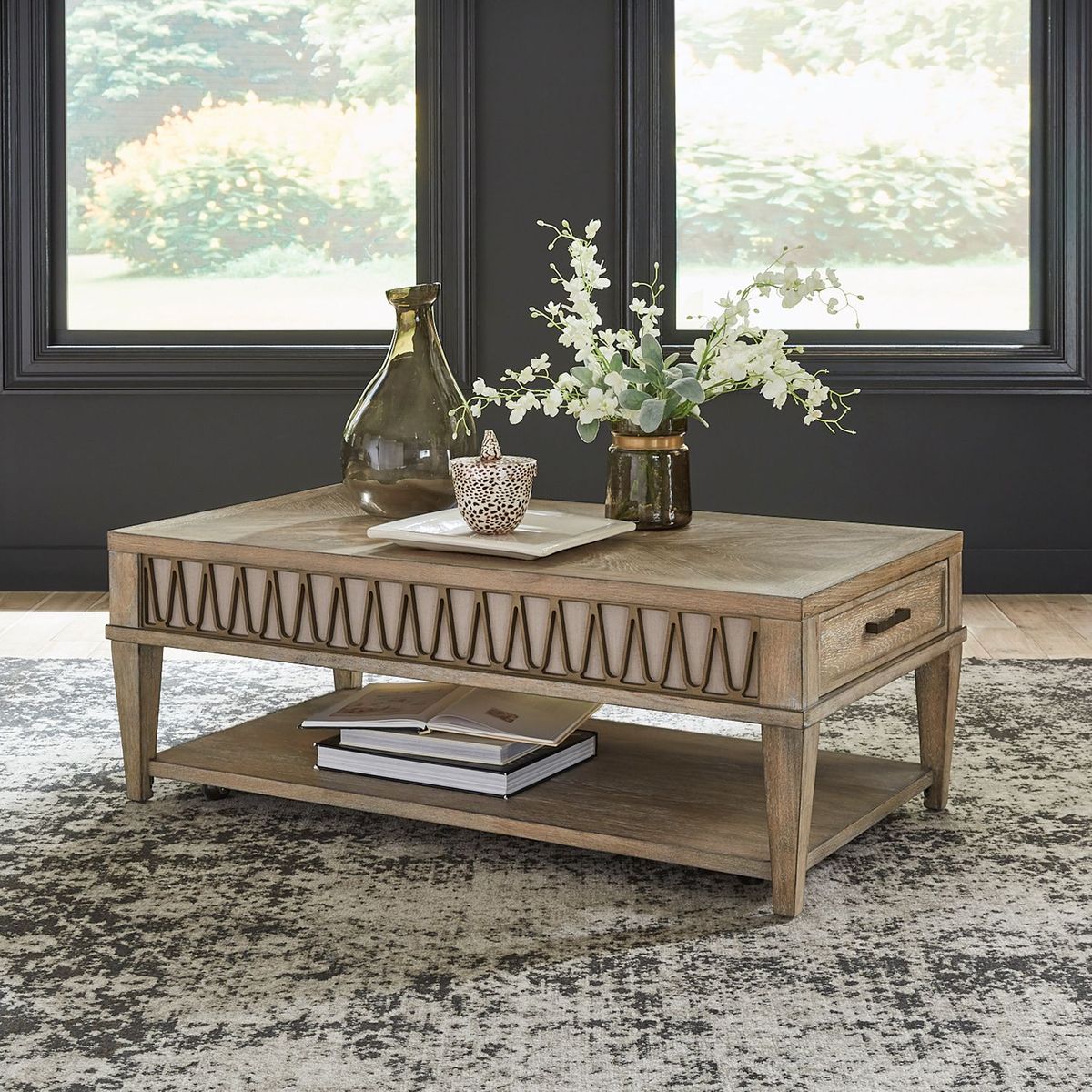 Liberty Furniture Devonshire Cocktail Table in Weathered Sandstone - Luxury Home Furniture (MI)