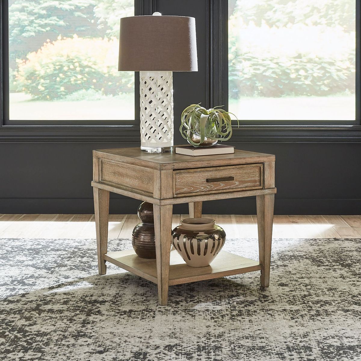 Liberty Furniture Devonshire End Table in Weathered Sandstone - Luxury Home Furniture (MI)