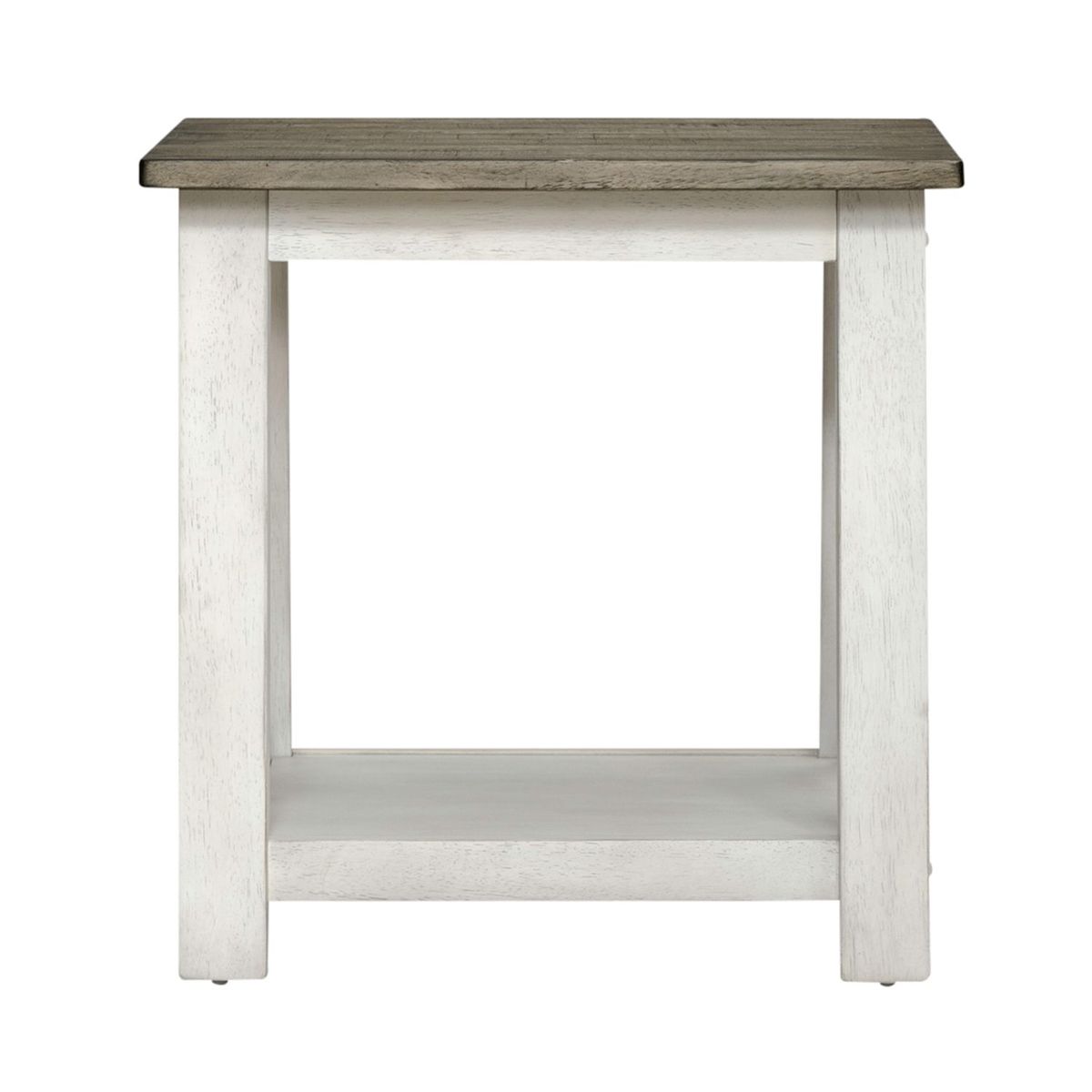 Liberty Furniture Laurel Bluff End Table in Antique White with Dusty Gray Top - Luxury Home Furniture (MI)