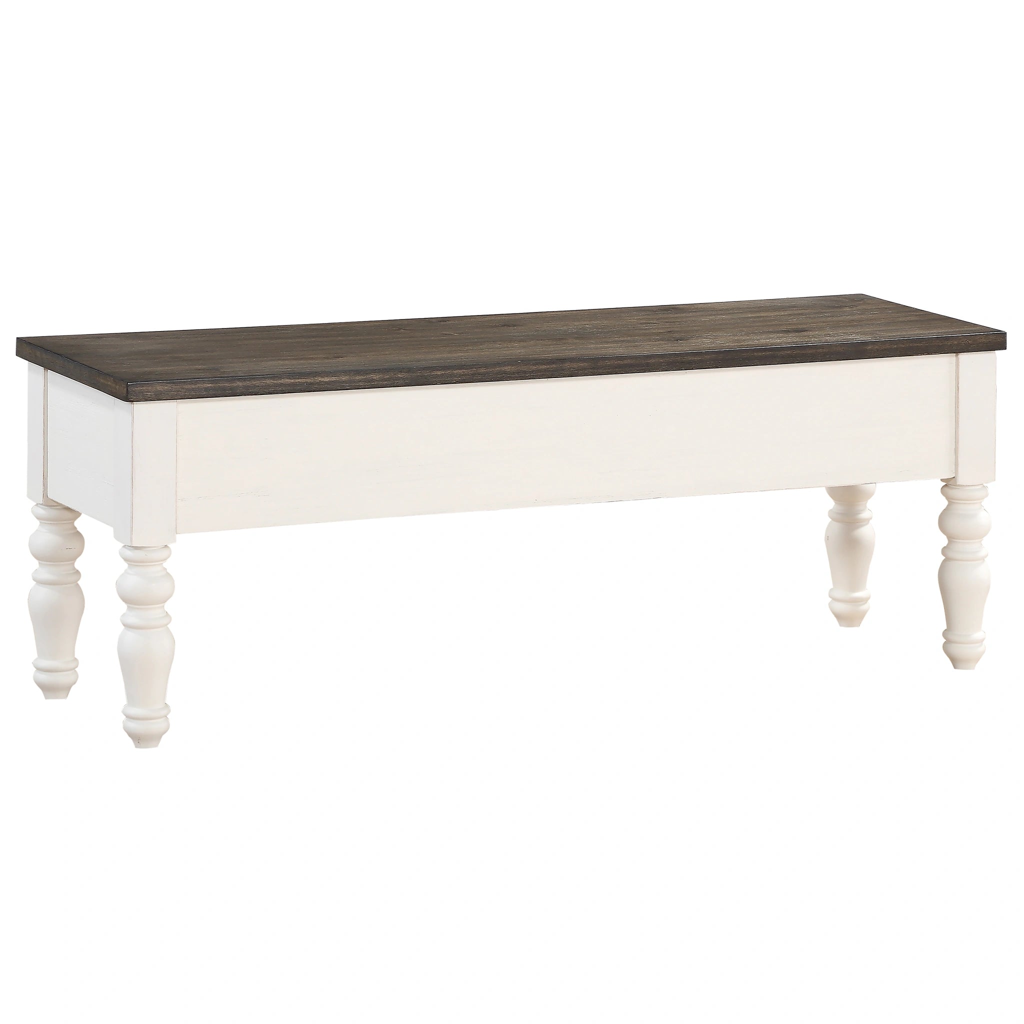 Steve Silver Joanna Storage Bench in Two-tone Ivory and Mocha