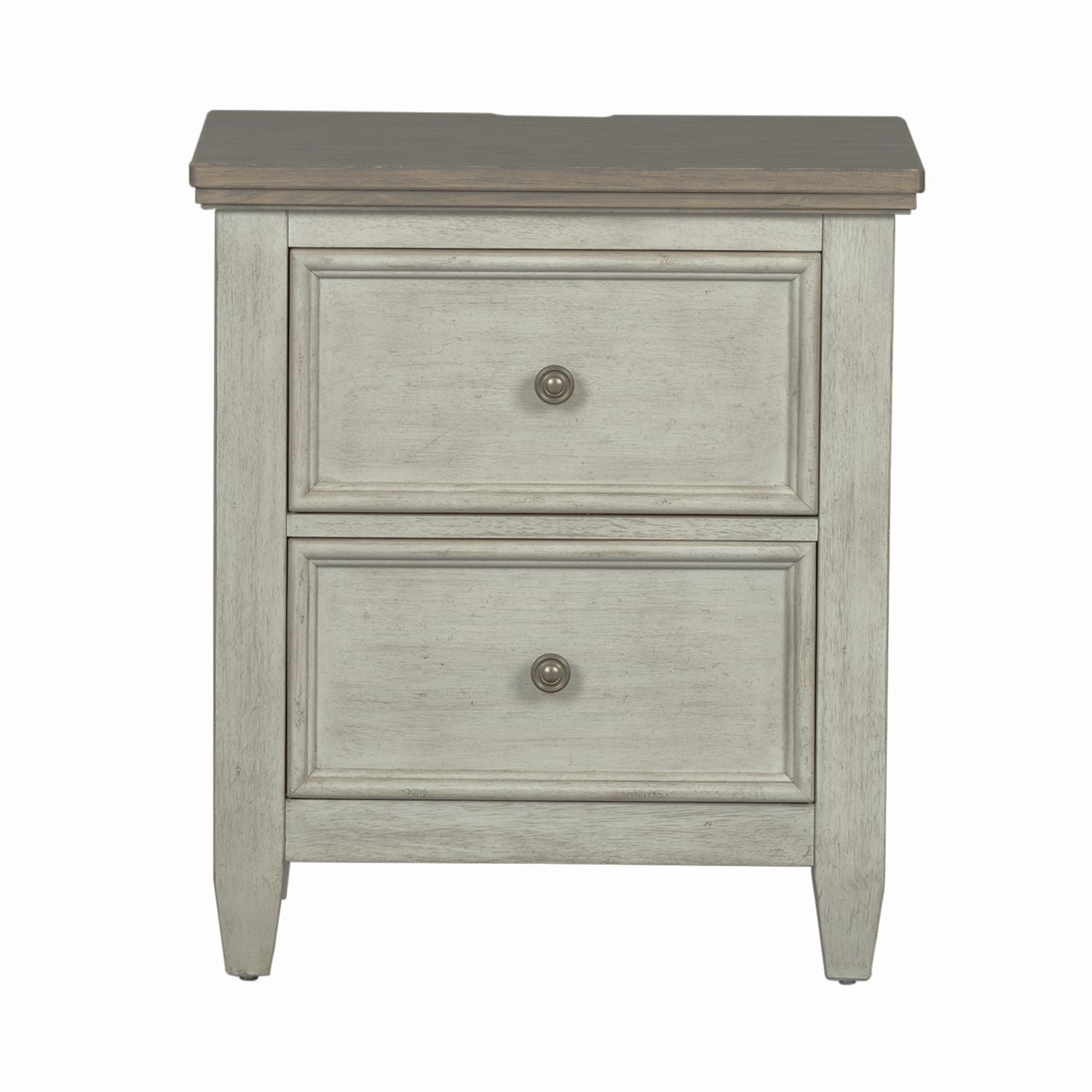 Heartland 2 Drawer Nightstand w/ Charging Station in Antique White - Luxury Home Furniture (MI)