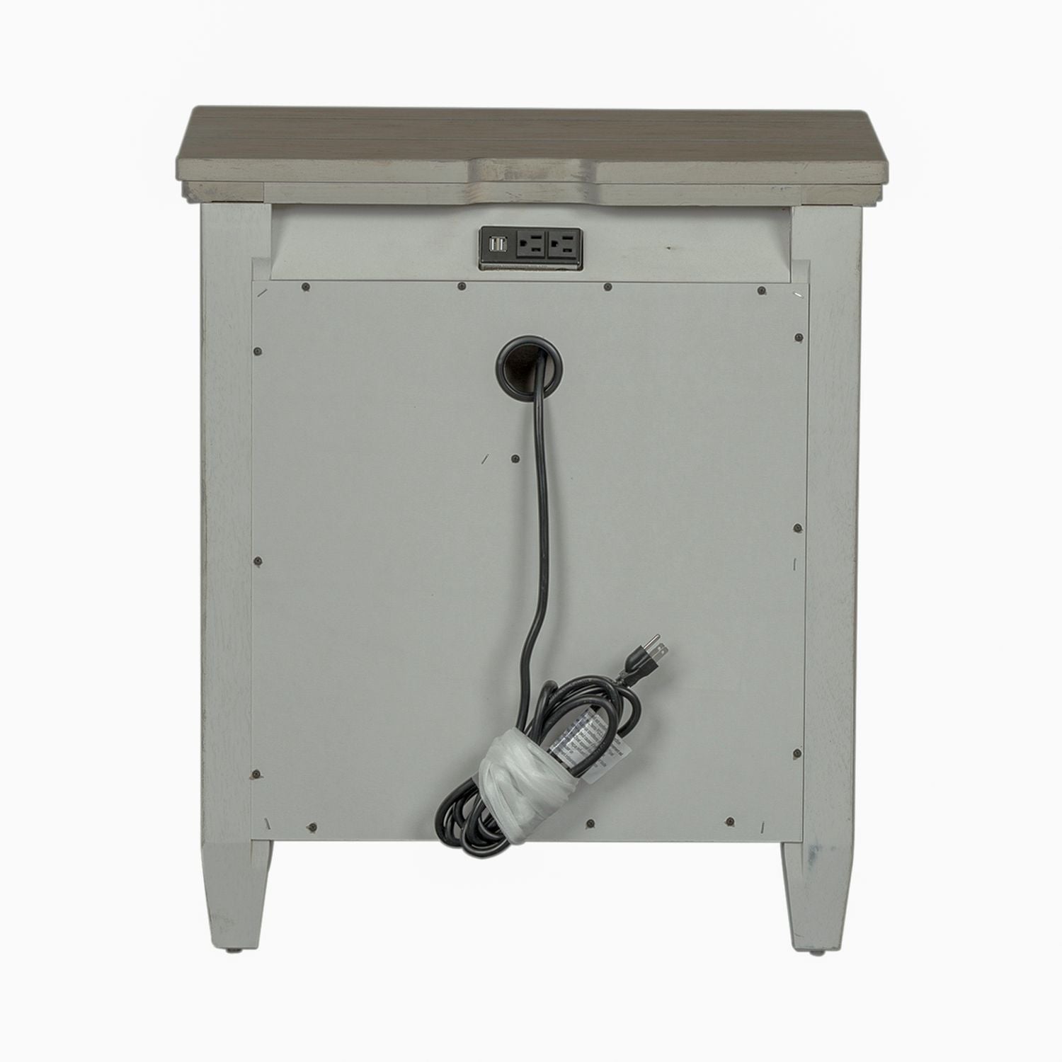 Heartland 2 Drawer Nightstand w/ Charging Station in Antique White - Luxury Home Furniture (MI)