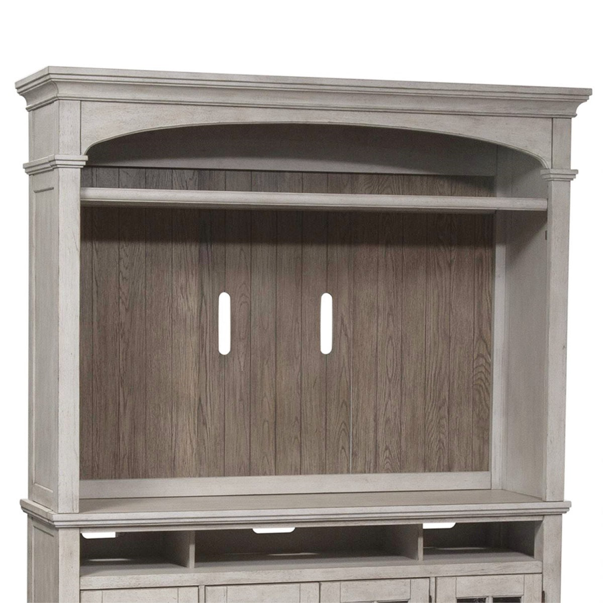 Liberty Heartland 66" Entertainment TV Stand with Hutch in Antique White - Luxury Home Furniture (MI)