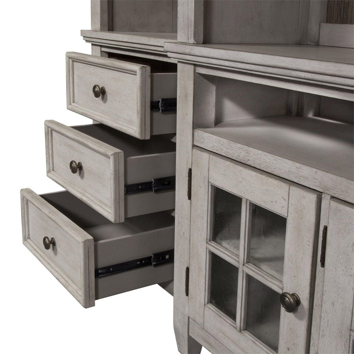 Liberty Heartland 66" Entertainment Center with Piers in Antique White - Luxury Home Furniture (MI)