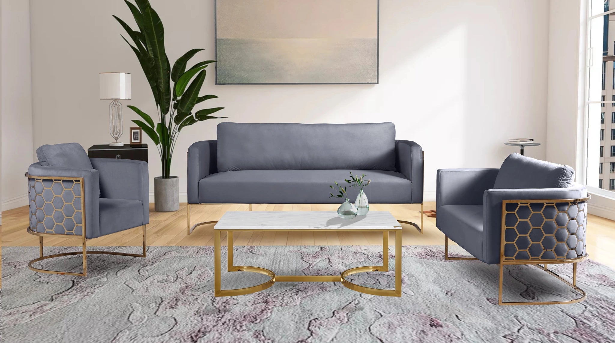 Casa Grey Velvet Chair