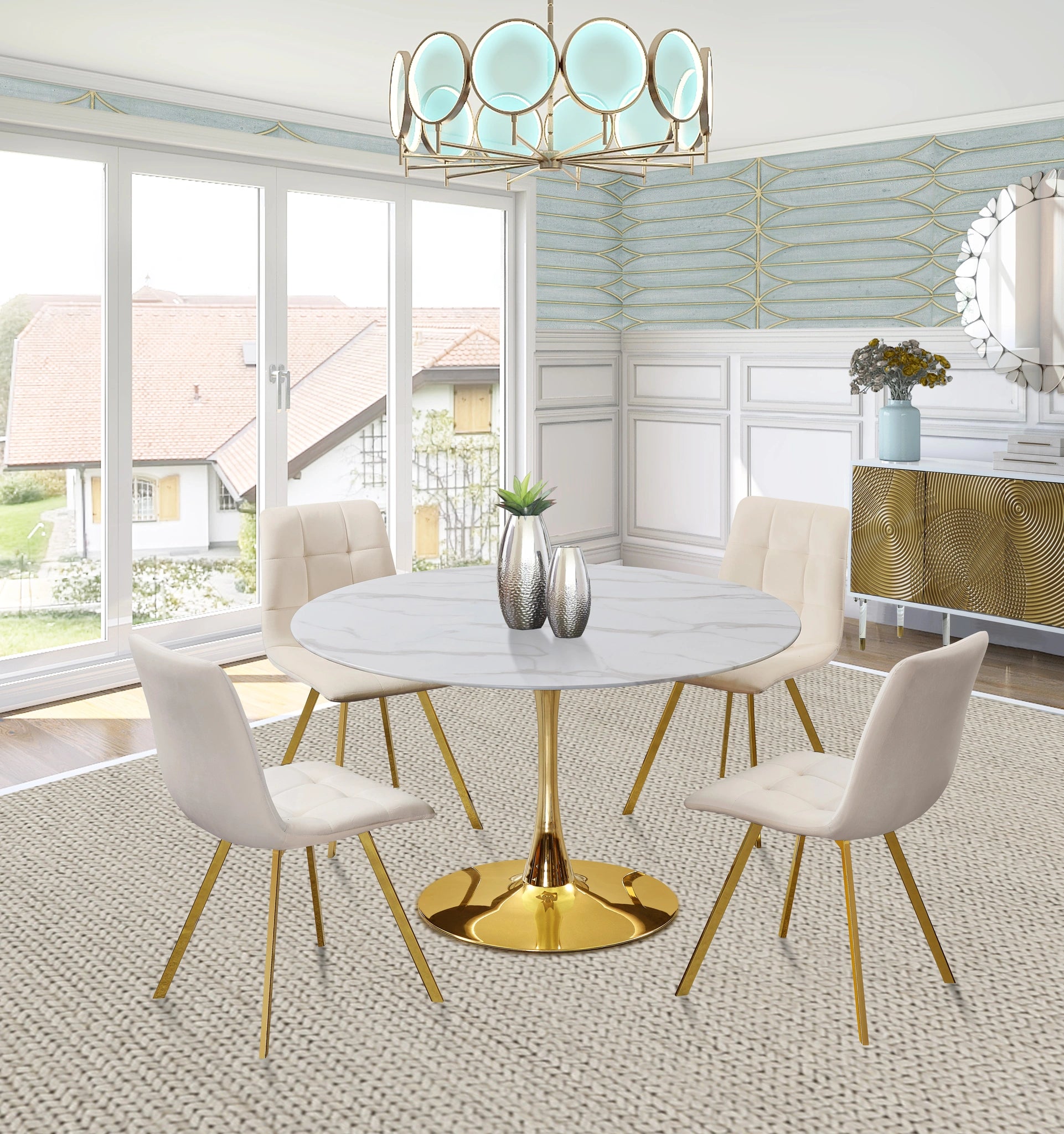 Annie Cream Velvet Dining Chair