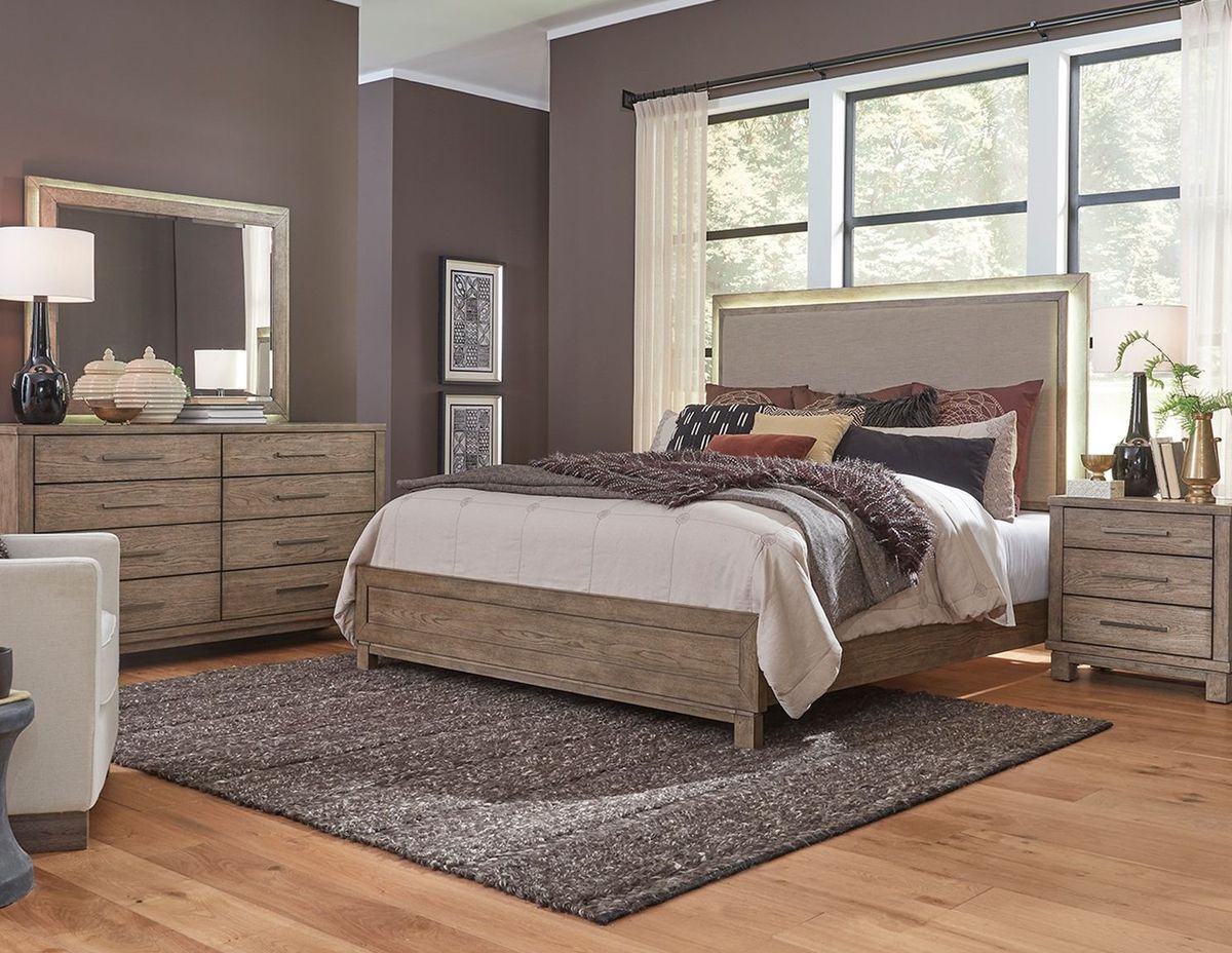 Liberty Furniture Canyon Road King Upholstered Bed in Burnished Beige - Luxury Home Furniture (MI)