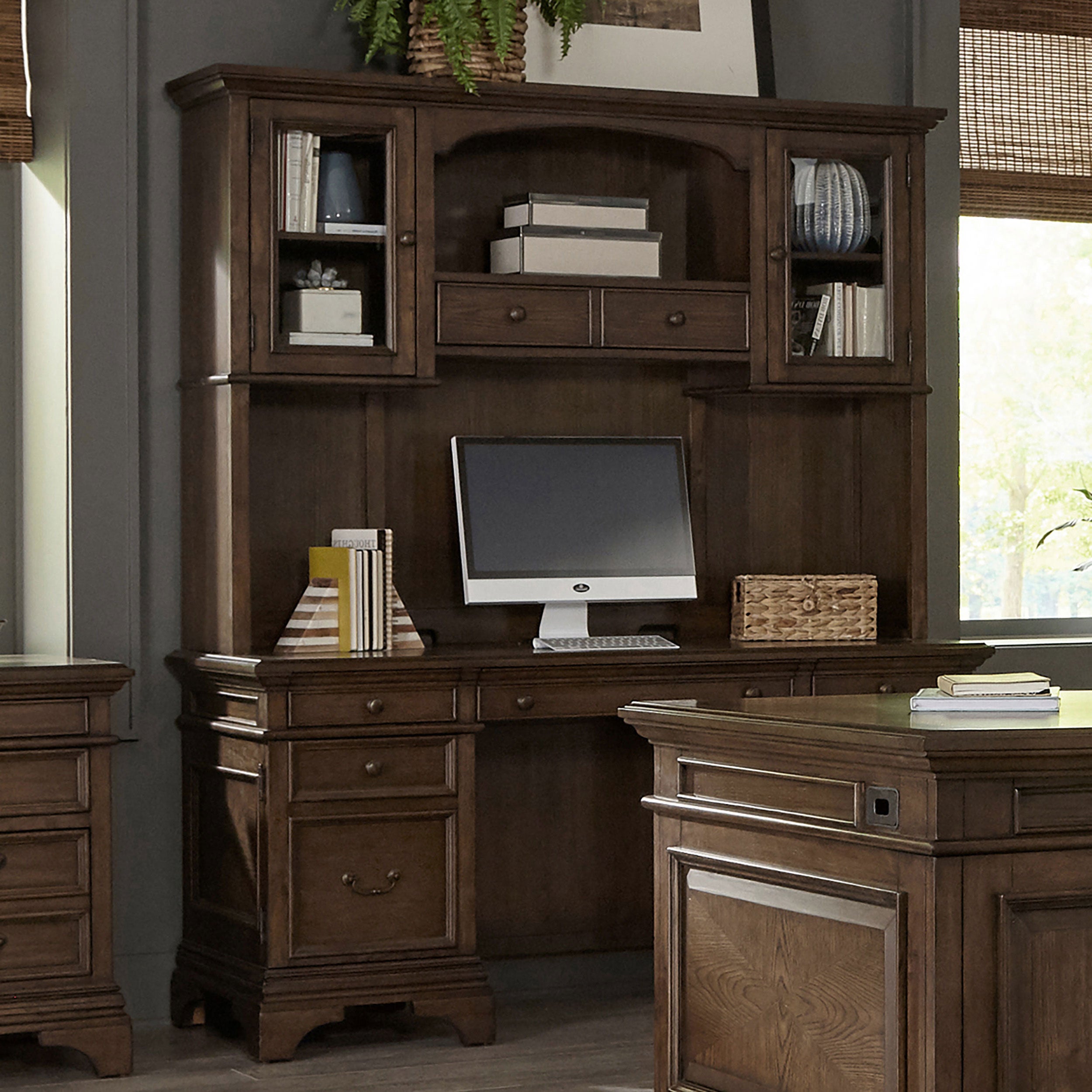Hartshill Credenza Desk with Hutch - Luxury Home Furniture (MI)