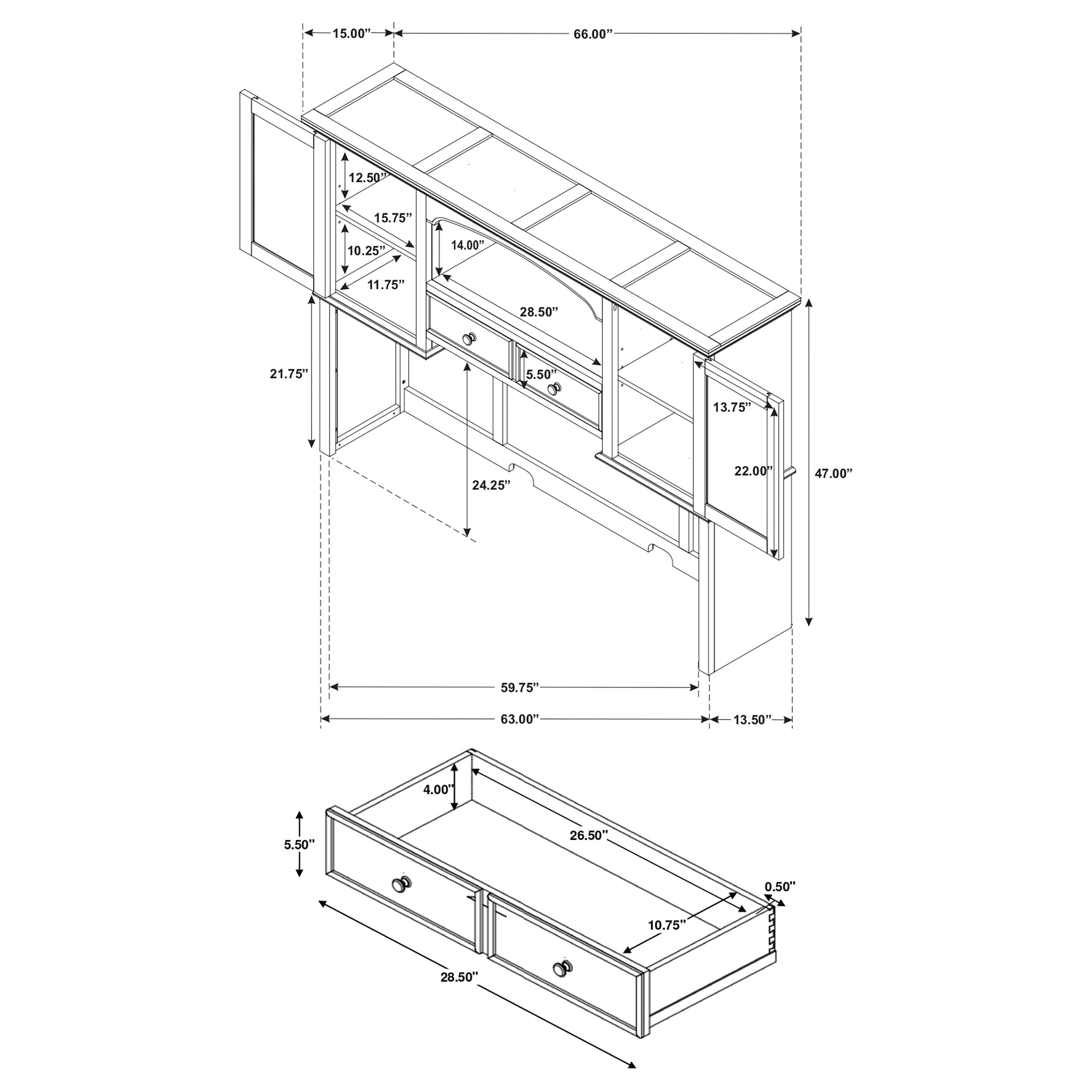 Hartshill Credenza Desk with Hutch - Luxury Home Furniture (MI)