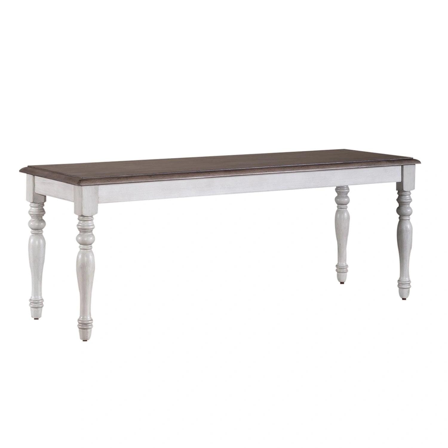 Ocean Isle Bench (RTA) in Antique White with Weathered Pine image