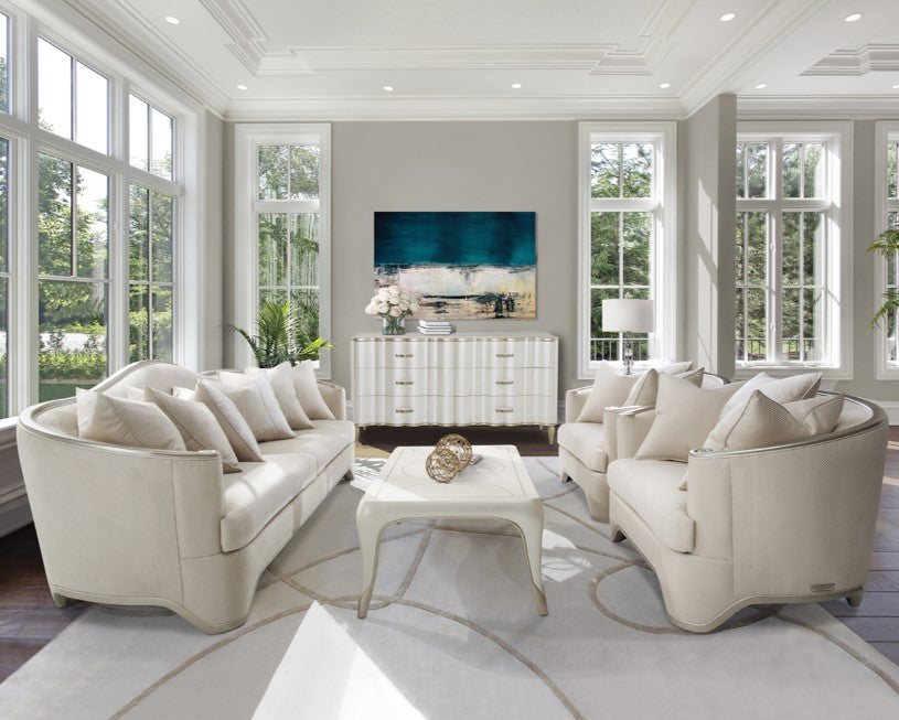 AICO London Place Sofa in Light Champagne - Luxury Home Furniture (MI)