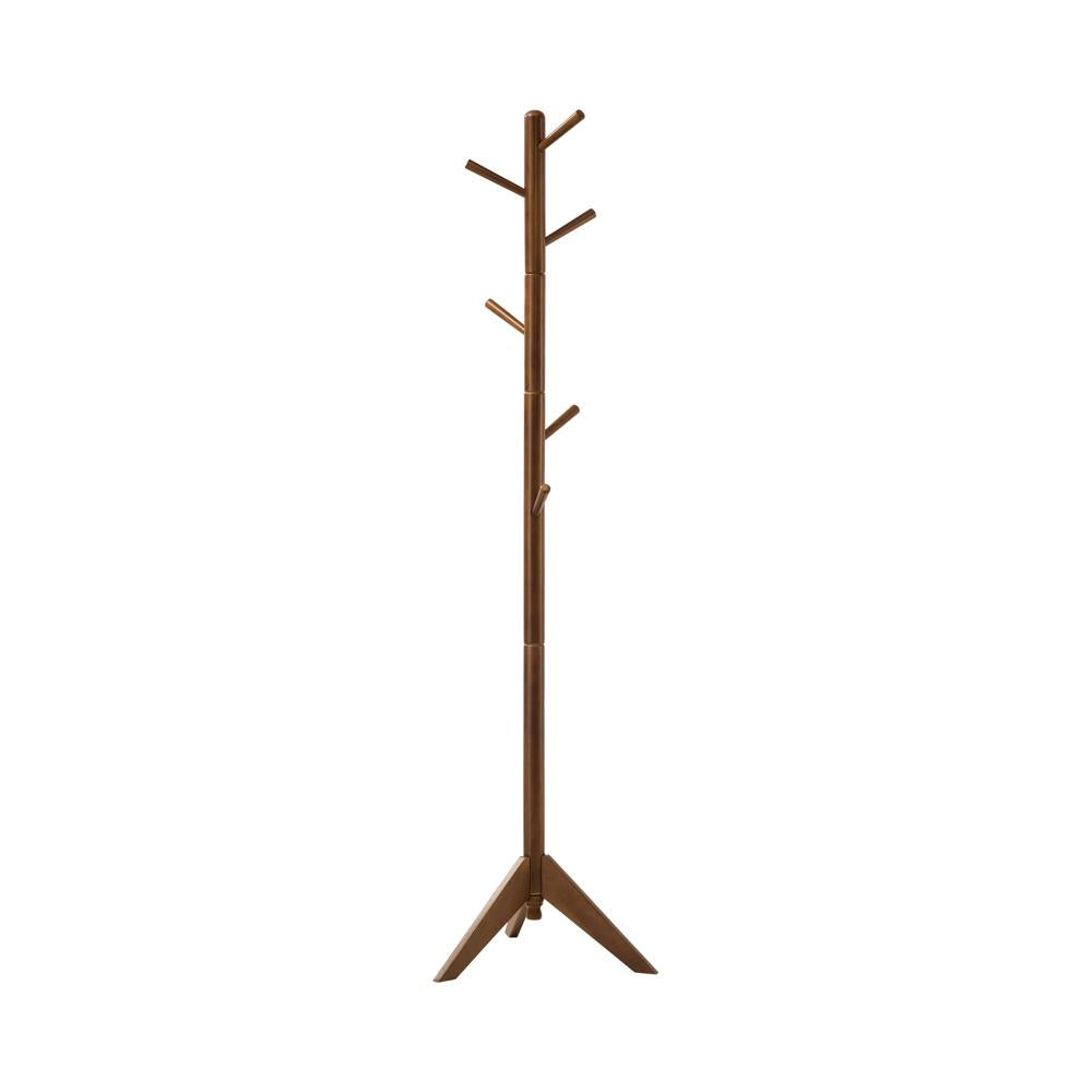 Devlin Coat Rack with 6 Hooks Walnut - Luxury Home Furniture (MI)