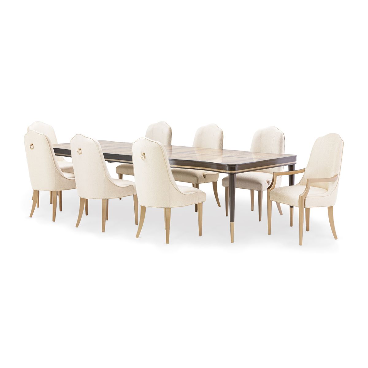 AICO Malibu Crest Rectangular Dining Table in Crotch Mahogany - Luxury Home Furniture (MI)