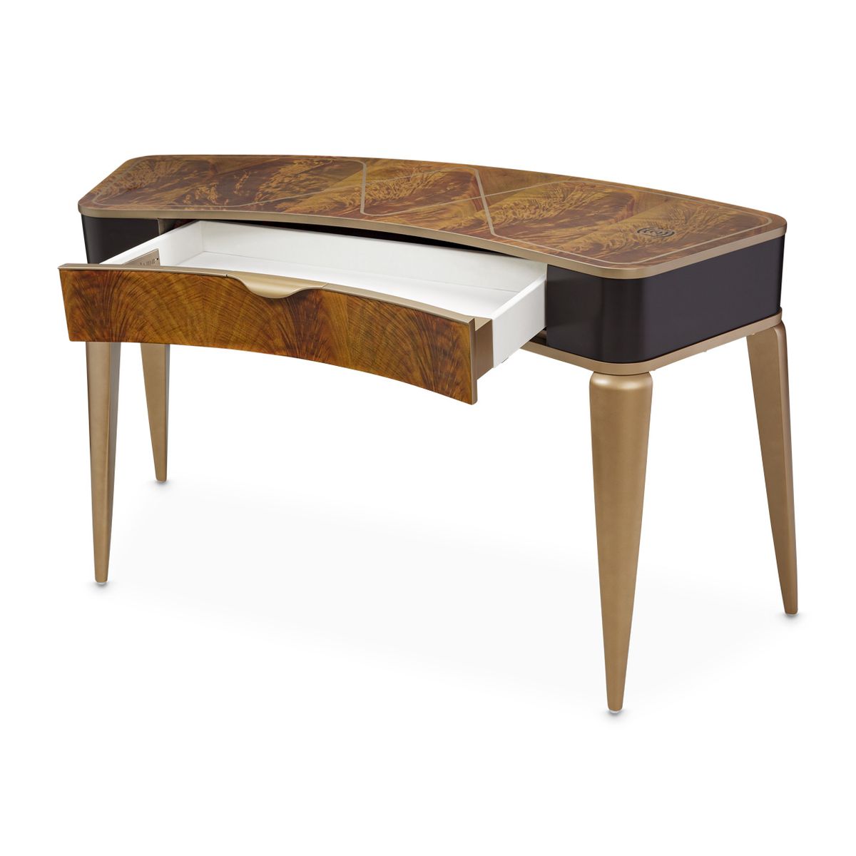 AICO Malibu Crest Vanity Desk in Crotch Mahogany - Luxury Home Furniture (MI)