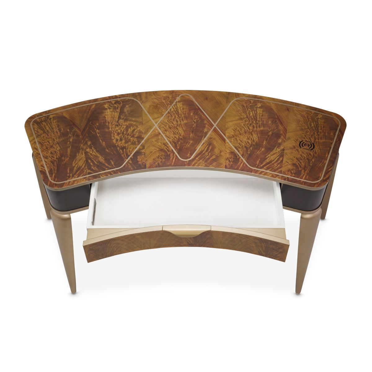 AICO Malibu Crest Vanity Desk in Crotch Mahogany - Luxury Home Furniture (MI)