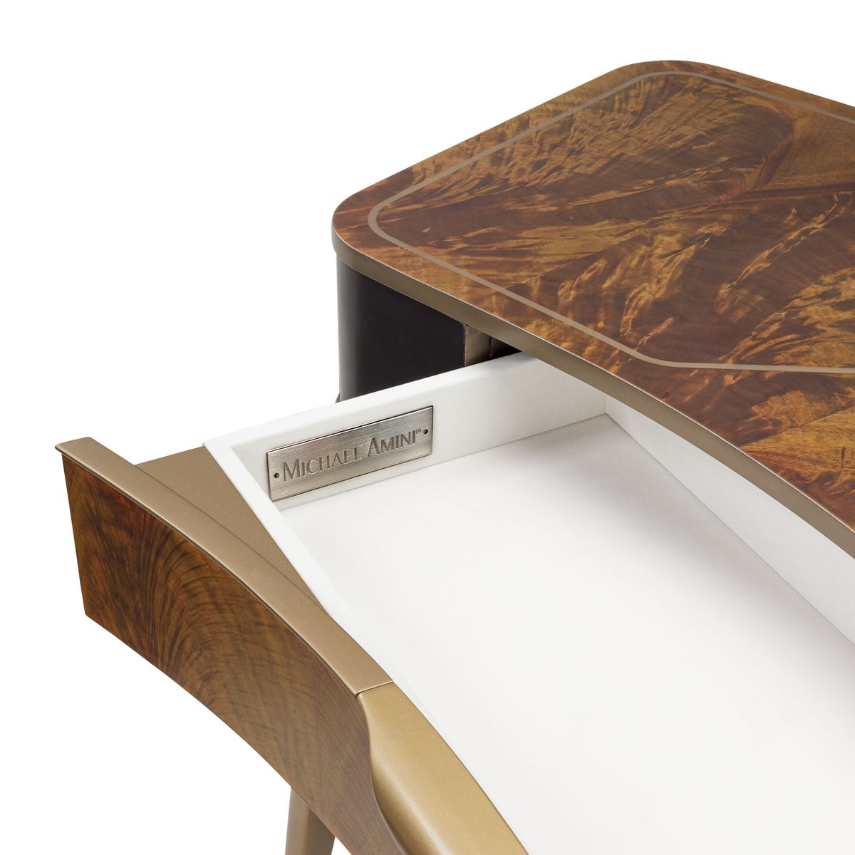 AICO Malibu Crest Vanity Desk in Crotch Mahogany - Luxury Home Furniture (MI)