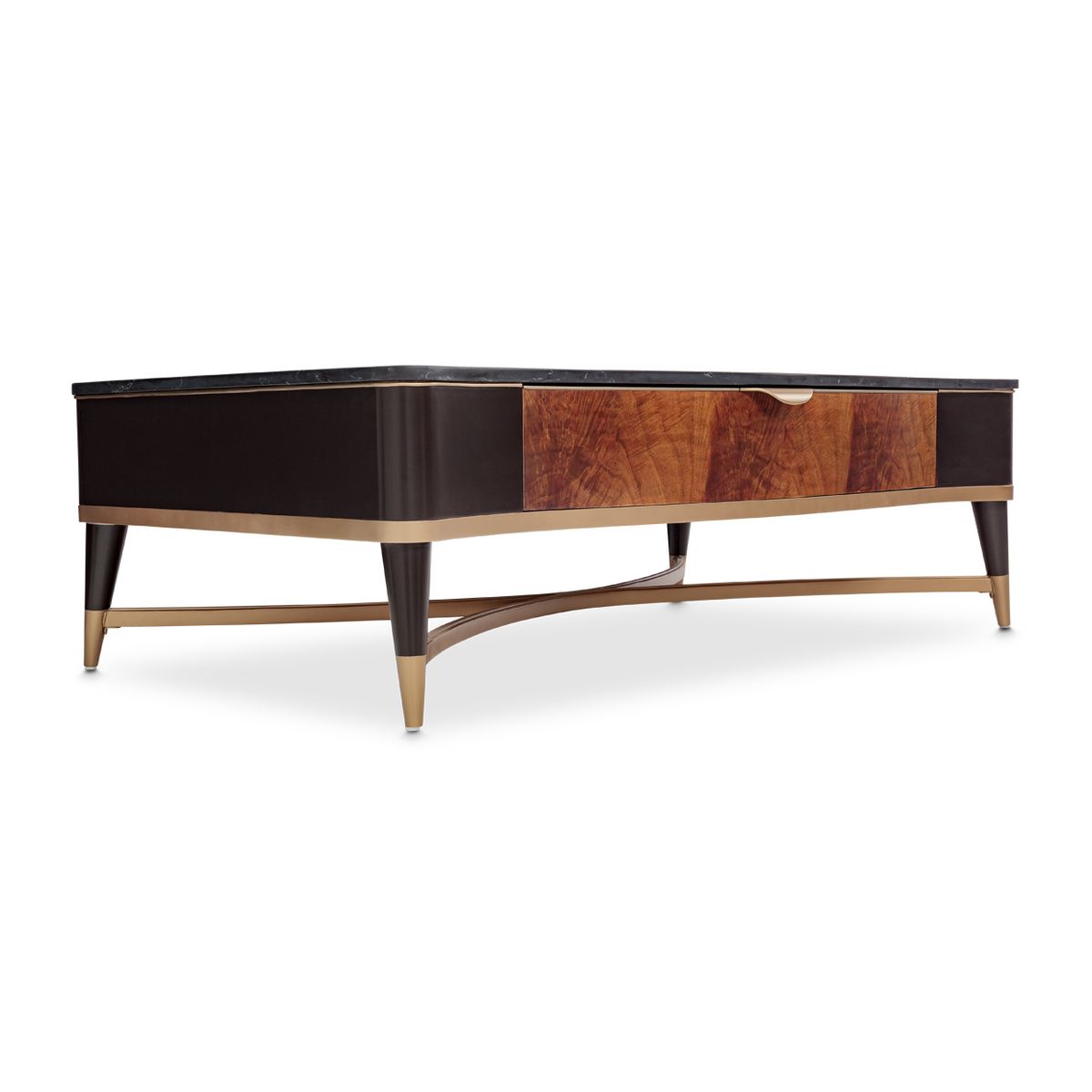 AICO Malibu Crest Rectangular Cocktail Table in Crotch Mahogany - Luxury Home Furniture (MI)