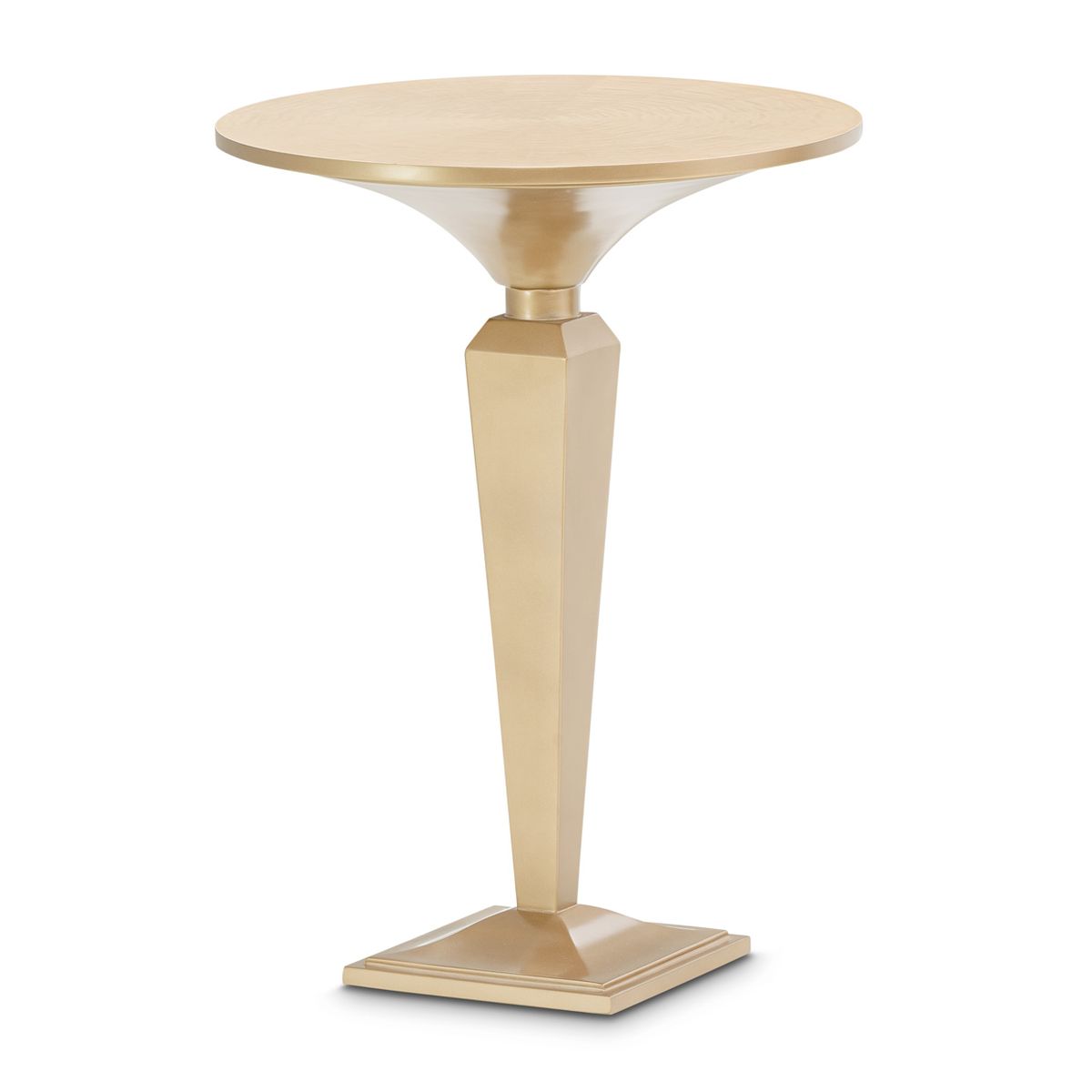 AICO Malibu Crest Round Pedestal Tea Table in Crotch Mahogany - Luxury Home Furniture (MI)