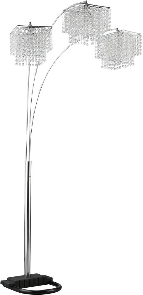 Miriam Crystal Drop Shade Floor Lamp Chrome - Luxury Home Furniture (MI)