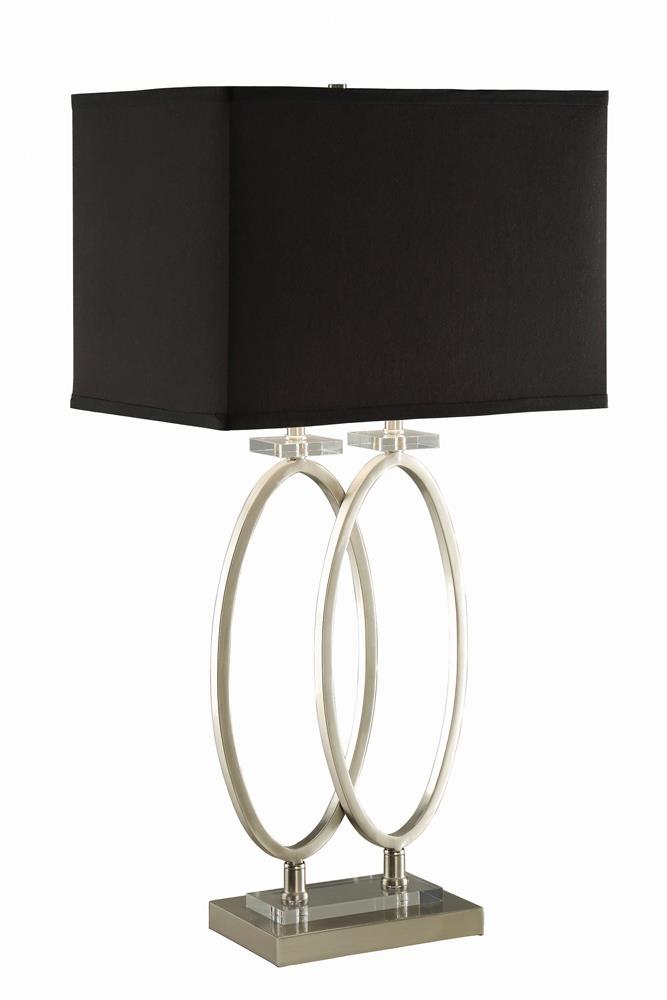Izuku Rectangular Shade Table Lamp Black and Brushed Nickel - Luxury Home Furniture (MI)