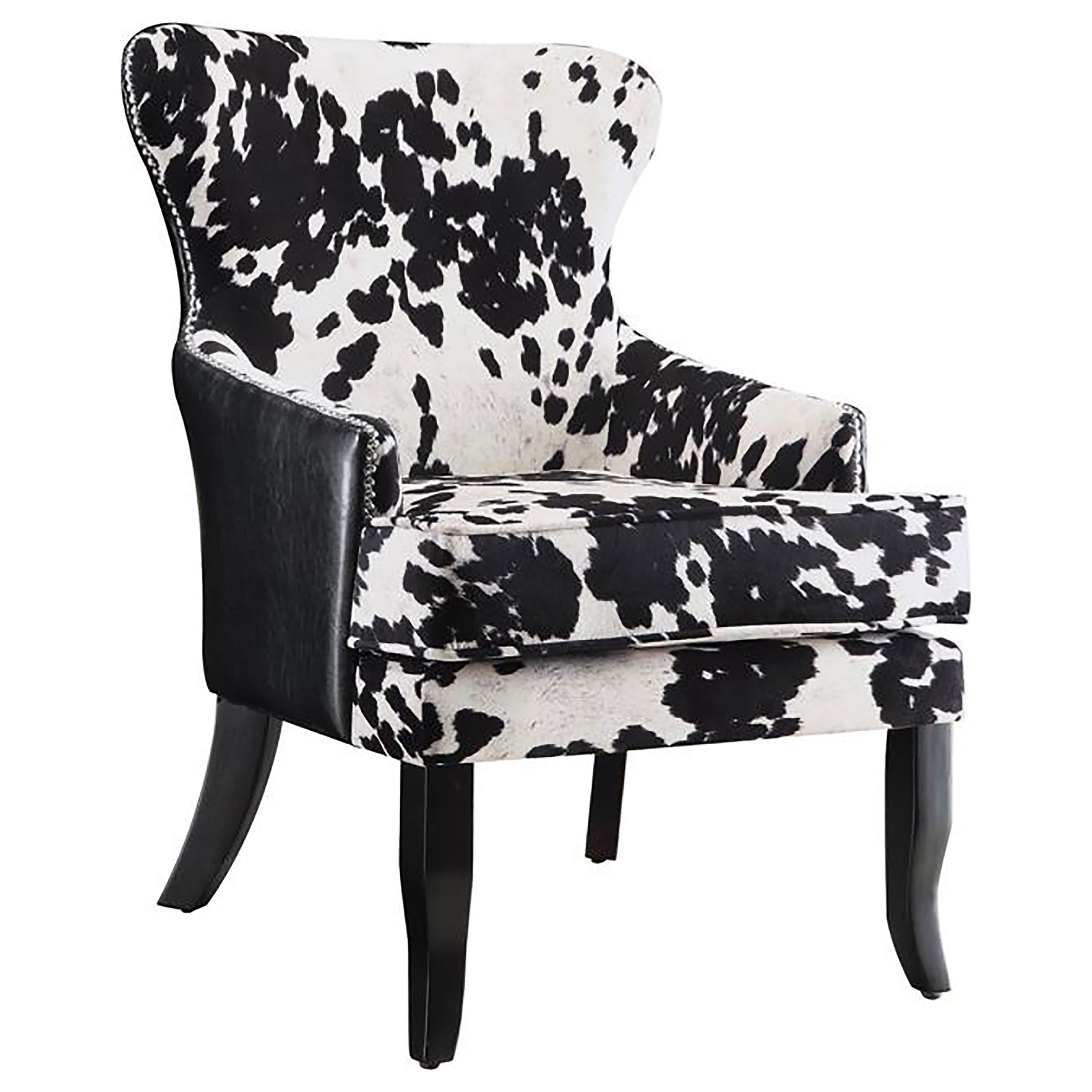 Trea Cowhide Print Accent Chair Black and White - Luxury Home Furniture (MI)