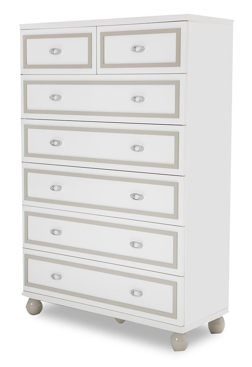 AICO Sky Tower 7 Drawer Chest in White Cloud - Luxury Home Furniture (MI)