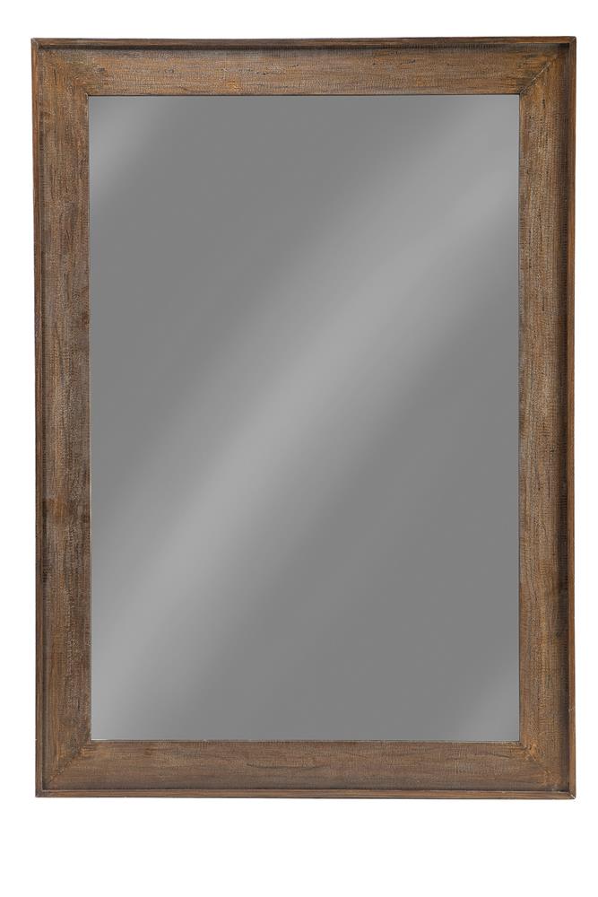Odafin Rectangle Floor Mirror Distressed Brown - Luxury Home Furniture (MI)