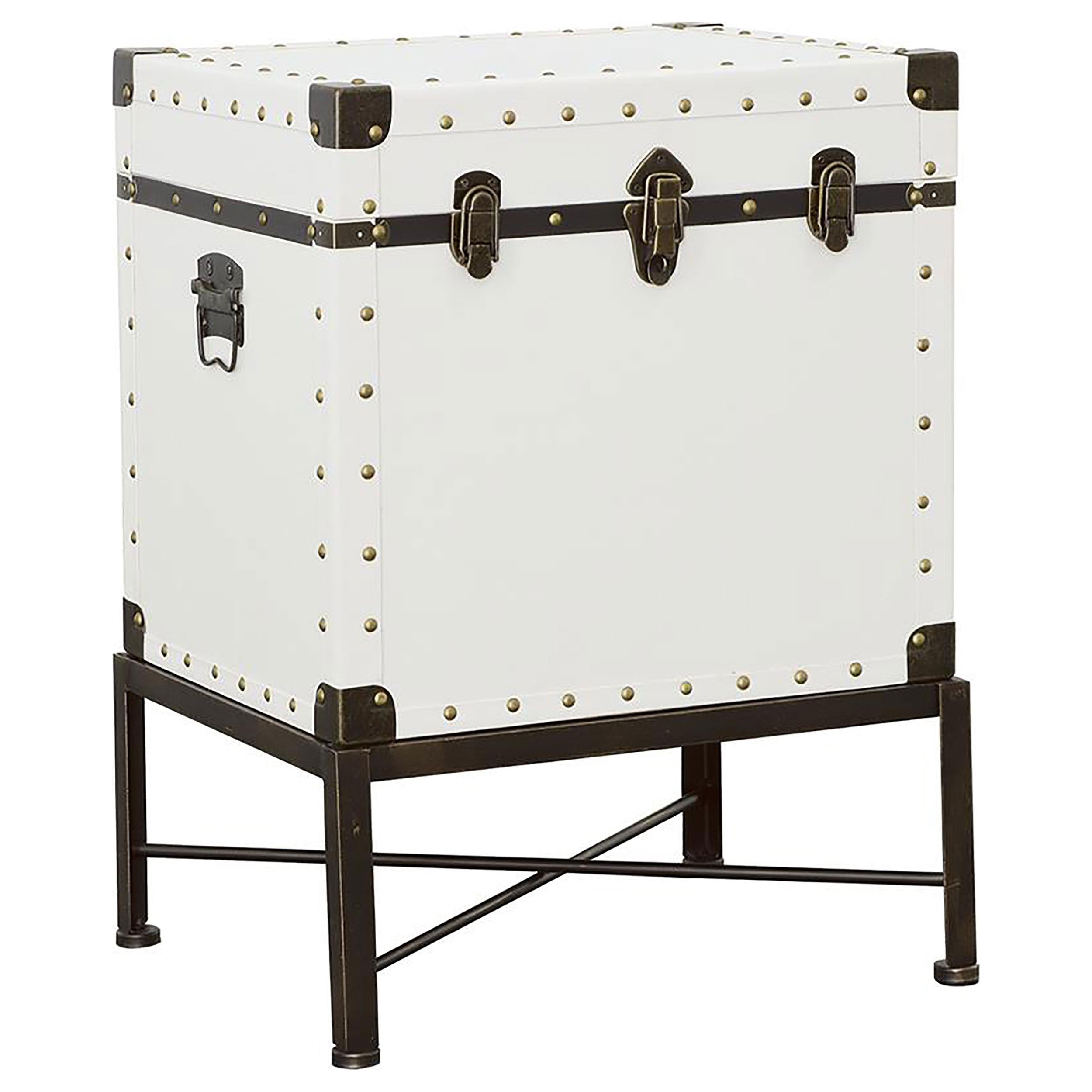 Nancy Accent Cabinet with Nailhead Trim White - Luxury Home Furniture (MI)