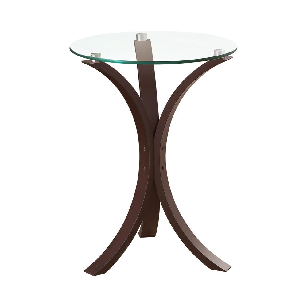 Edgar Round Accent Table Cappuccino - Luxury Home Furniture (MI)