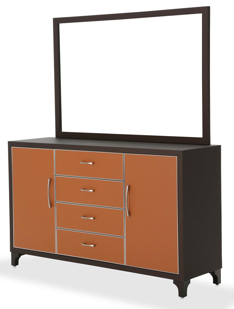 Aico 21 Cosmopolitan Mirror in Orange/Umber - Luxury Home Furniture (MI)