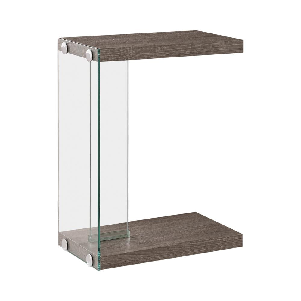 Colby Accent Table Weathered Grey and Clear - Luxury Home Furniture (MI)