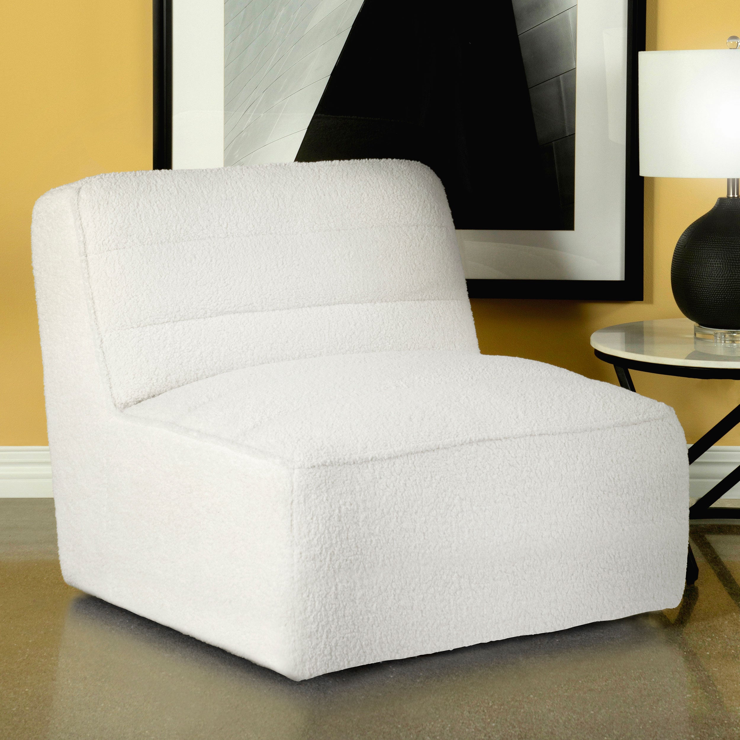 Cobie Upholstered Swivel Armless Chair - Luxury Home Furniture (MI)