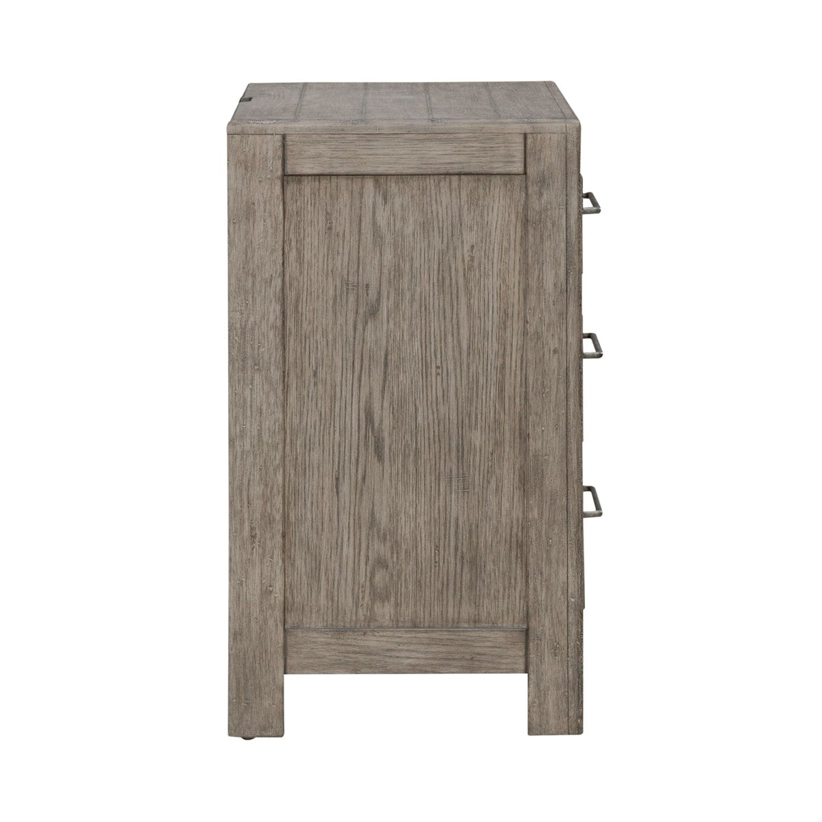Liberty Furniture Skyview Lodge Nightstand with Charging Station in Cobblestone - Luxury Home Furniture (MI)