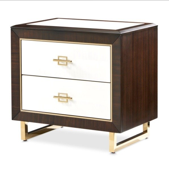 AICO Belmont Place Nightstand in Espresso - Luxury Home Furniture (MI)