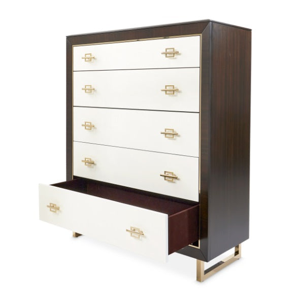 AICO Furniture Penthouse 5 Drawer Chest in Espresso - Luxury Home Furniture (MI)