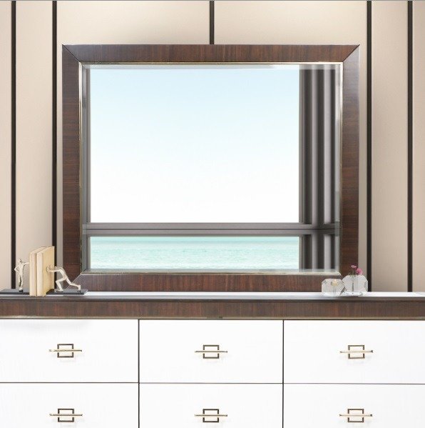 AICO Belmont Place Wall Mirror in Espresso - Luxury Home Furniture (MI)