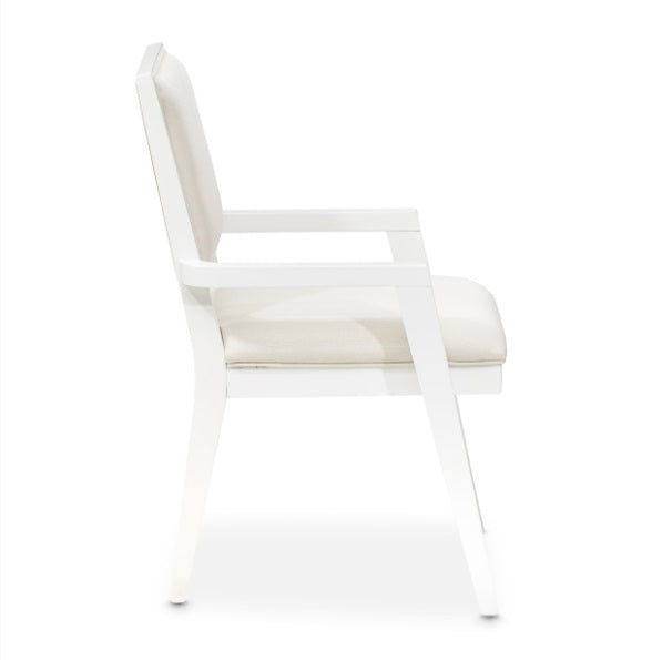 AICO Furniture Palm Gate Arm Chair (Set of 2) in Cloud White - Luxury Home Furniture (MI)