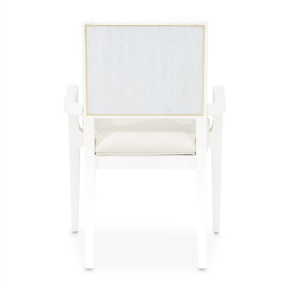 AICO Furniture Palm Gate Arm Chair (Set of 2) in Cloud White - Luxury Home Furniture (MI)