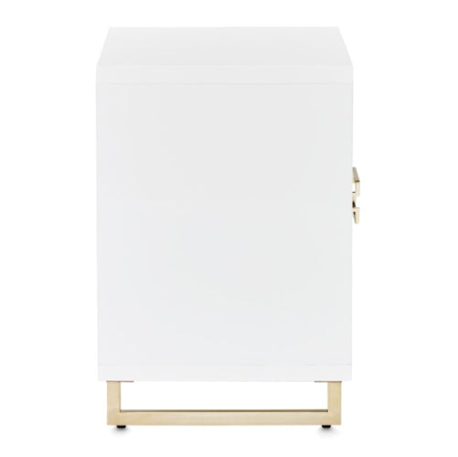 AICO Furniture Palm Gate Nightstand in Cloud White - Luxury Home Furniture (MI)