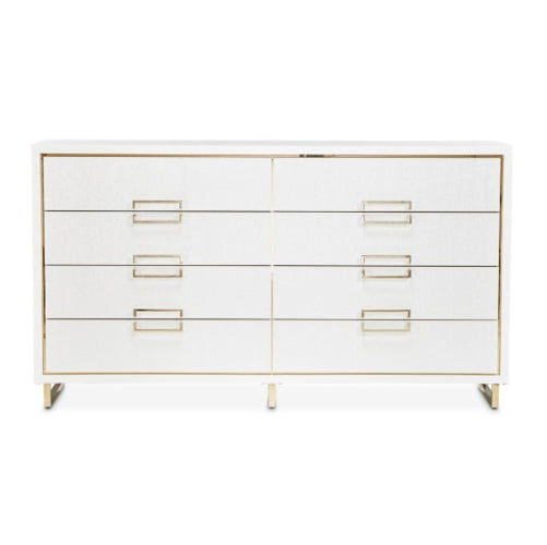 AICO Furniture Palm Gate Dresser in Cloud White - Luxury Home Furniture (MI)