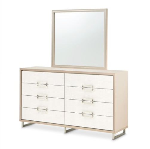 AICO Furniture Palm Gate Mirror in Clay - Luxury Home Furniture (MI)