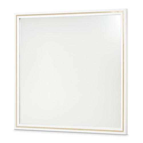 AICO Furniture Palm Gate Wall Mirror in Cloud White - Luxury Home Furniture (MI)