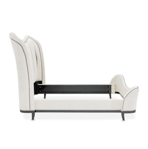 AICO Furniture Tuxedo King Upholstered Bed in Piano Keyboard - Luxury Home Furniture (MI)